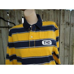 Tommy Hilfiger Men's Rugby Custom Fit Yellow Blue